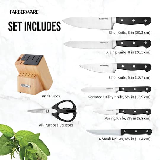 Farberware Edgekeeper Black 13-Piece Pro Cutlery Set